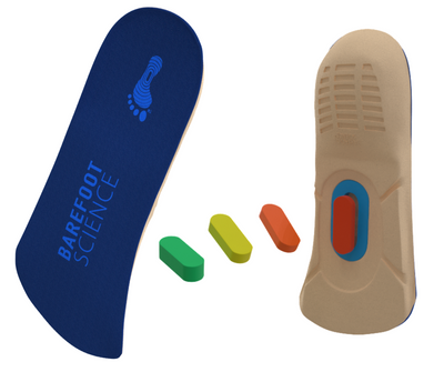 Barefoot Science Multi-Purpose 3/4 Length Insoles top and bottom of insoles with inserts