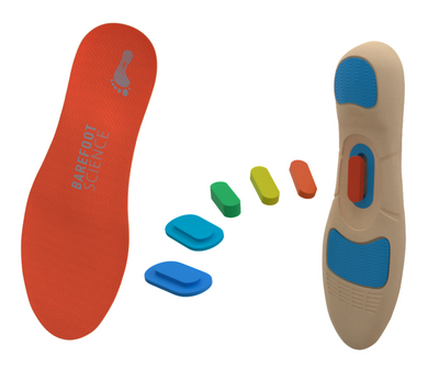 Barefoot Science Active Full Length - top and bottom of insoles with six levels of inserts